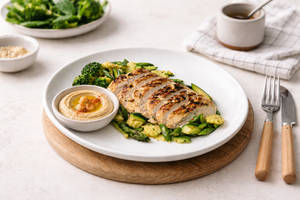 Grilled Chicken With Hummus