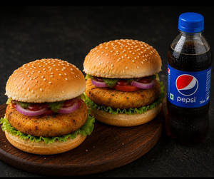 2 Aloo Tikki Burger + Coke 250ml