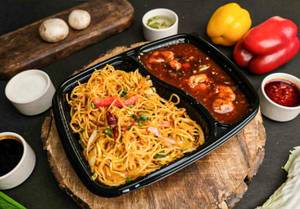 Chicken Noodles With Chicken Chilli Gravy