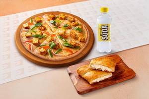 Veg Thin Crust Pizza, Garlic Bread & Beverage Combo