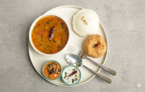 Sambar (1 Idli + 1 Vada )