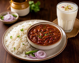 Rajma Chawal + Meethi Lassi