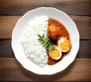 Egg Curry With Rice[ 3 Eggs]