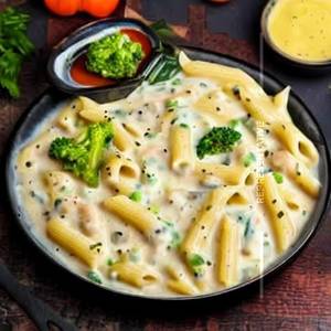 Veg creamy alfredo pasta