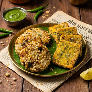 Sabudana 2pcs + Kothmir Vadi 4pcs ( No Garlic -no Onion)