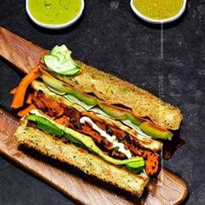 White  Veg Tandoori Tadka Grill Sandwich