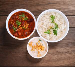 Rajma Chawal  With Raita