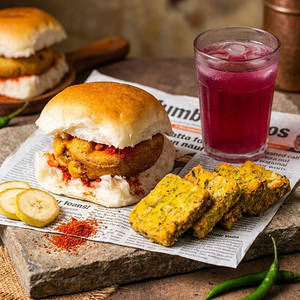 Jain Vadapav +kothmir Vadi+kokum Punch