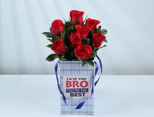 Red Roses Floral Box For Brother