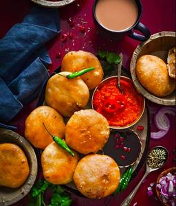 Moong Dal Kachori with Sabji