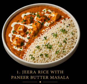 Jeera Rice With Paneer Butter Masala