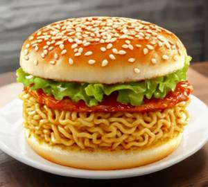 Noodles grilled burger