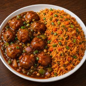 GRAVY MANCHURIAN WITH SCHEZWAN FRIDRICE