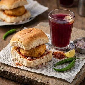 Mumbai Vadapav+ Kokum Kooler