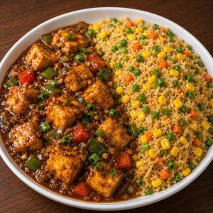 CORN FRIDRICE WITH GARLIC PANEER GRAVY