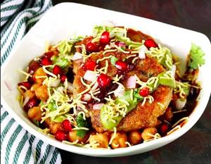 Desi Ghee Aloo Tikki  with  Choley [2pcs]