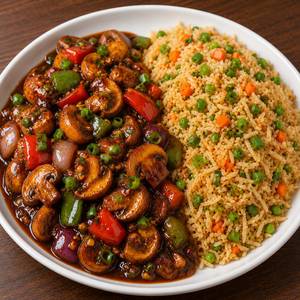 Chilli Mushroom WITH VEG FRIDRICE