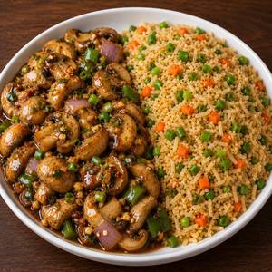 GARLIC MUSHROOM WITH VEG FRIDRICE
