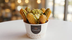 Pistachio Kunafa Ice Cream Churros