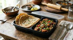 Chilli Chicken with 2 Laccha Paratha