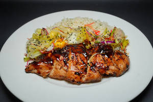 Korean Bbq Chicken Steak With Burnt Garlic Fried Rice