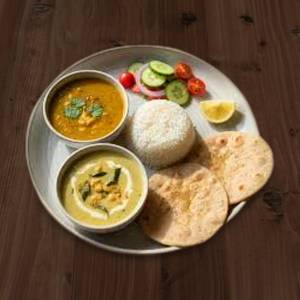 2 Roti with Curry And Dal