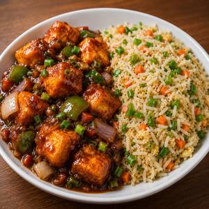 PANEER MANCHURIAN WITH VEG FRIDRICE