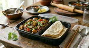 Chilly Mushroom With 2 Rumali Roti