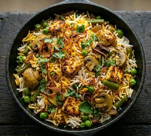 Mushroom Paneer Biryani