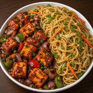 GARLIC NOODLES WITH CHILLY PANEER