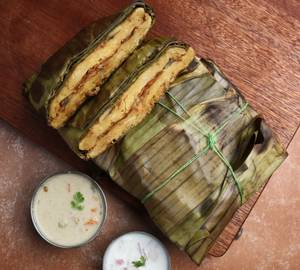 Elai Parotta (banana leaf stuffed)