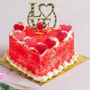 My Lovely Valentine Red Velvet Cake [Free Rose]