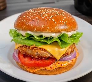 Cheesy chicken burger