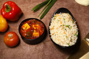Veg Fried Rice With Paneer Chilli