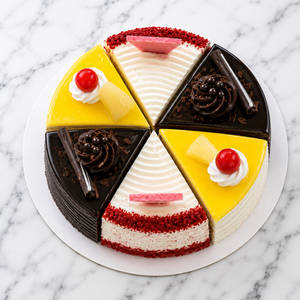 Celebration Pastry Combo Box – Truffle, Pineapple & Red Velvet (6 Pcs)