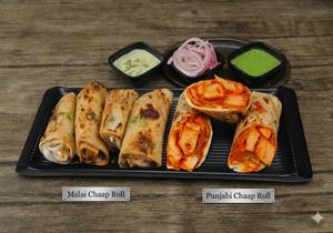Malai Chaap Roll [1 Piece] with Punjabi Chaap Roll [1 Piece]