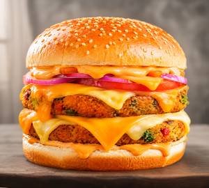 Double cheese grilled burger