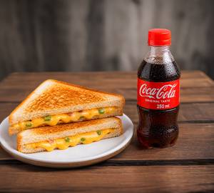 Cheese sandwich    and  coke [250 ml]
