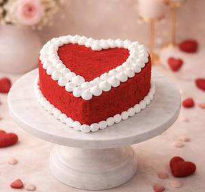 Red velvet heart shape cake