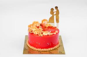 Adorable Blessed Anniversary Red Velvet Cake