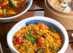 Veg Tom Yum Fried Rice  [Serves 2]