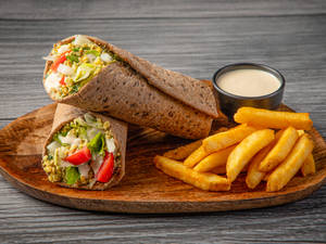 Brown Baked Falafel Wrap
