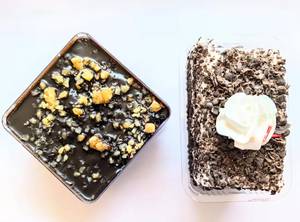 Fudge Chocolate Brownie Tub with Black Forest Pastry