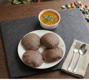Kuttu Aloo Poori With Tomato Gravy