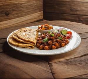 2 Butter Roti + Chola + Salad + Aachaar