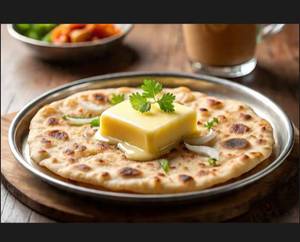 2 Onion Paratha with Amul Butter , Pickle