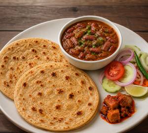 Rajma + 2 Plain Paratha + Salad + Aachaar