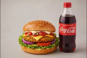 Veg Burger With Coke (250ml)
