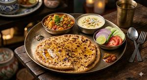 Sattu Paratha 2pc+kheer+salad+ Seasonal Sabji