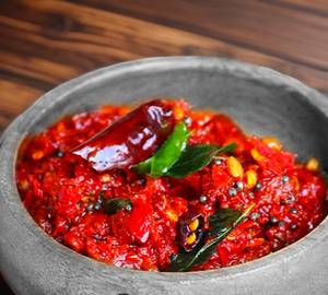 Home made pandu mirchi pachadi